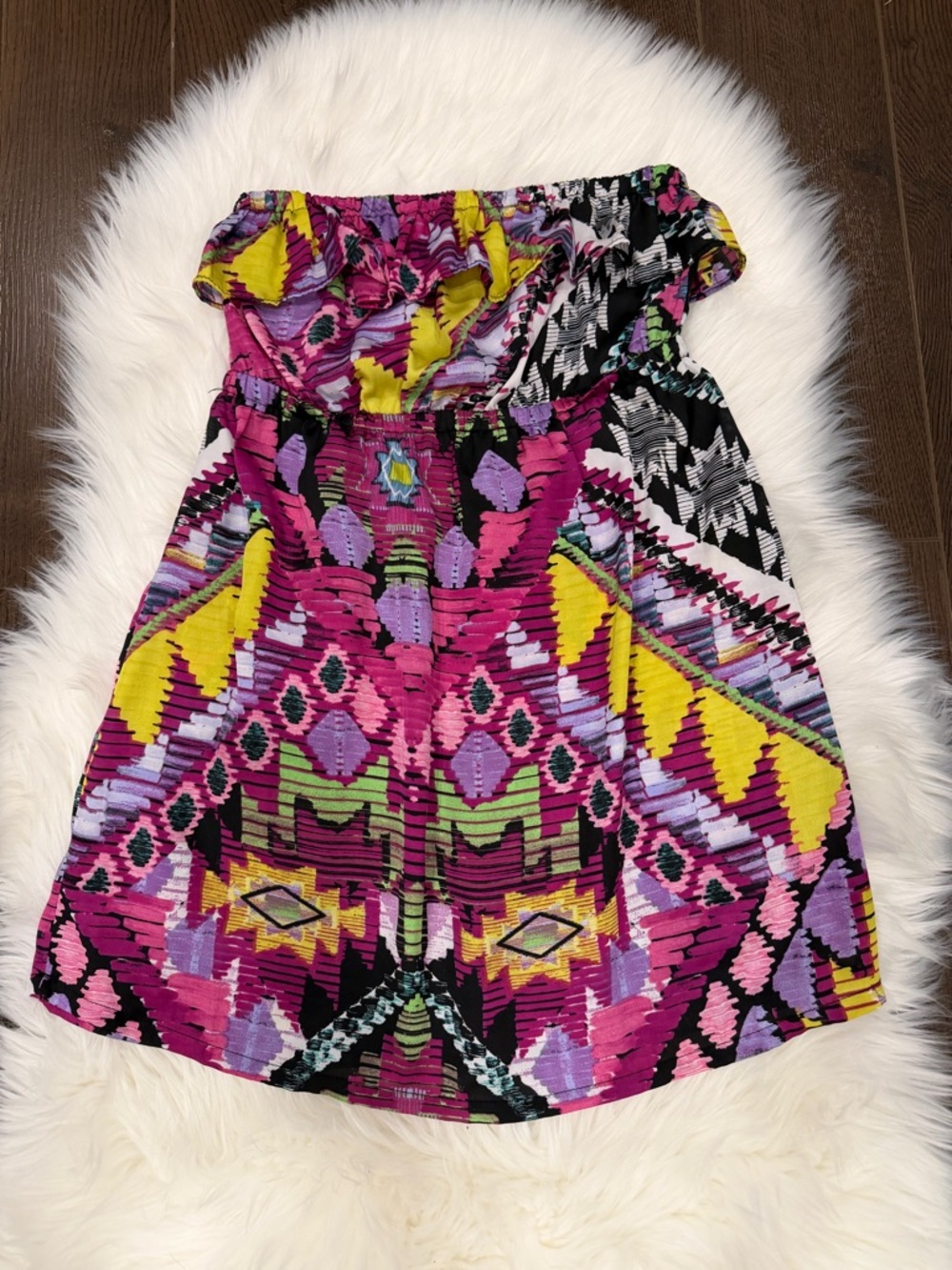 Forever 21 Multicolor Aztec Print Strapless Dress - Picture 9 of 10